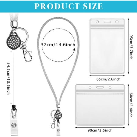 5 Sets Bling Lanyard ID Badge Reel Holder Retractable Vertical Cruise Retractable Lanyard for ID Badges with Clip for Office School 5 Badge Reels and 5 Lanyards 5 Sets Bling Lanyard ID Badge Reel Holder Retractable Vertical Cruise Retractable Lanyard for ID Badges with Clip for Office School 5 Badge Reels and 5 Lanyards